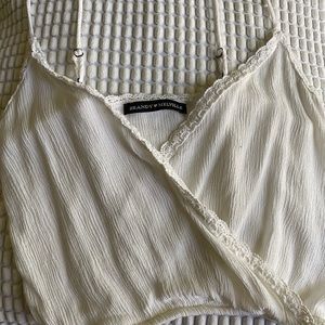 White Brandy Melville Scrunched Top